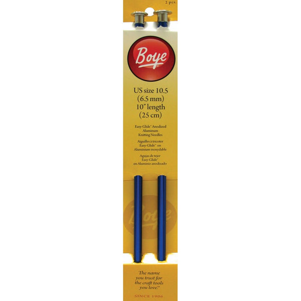 Boye 10-Inch Aluminum Single Point Knitting Needles, Size 10