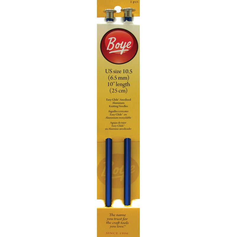 Boye 10-Inch Aluminum Single Point Knitting Needles, Size 10