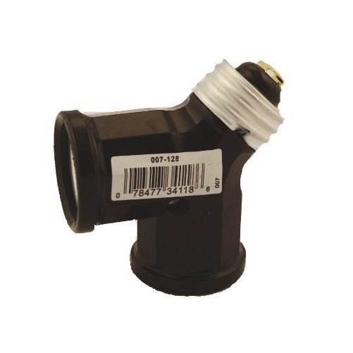 Leviton 128 15 Amp, 660 Watt, 250 Volt, Twin Light Socket Adapter, Brown