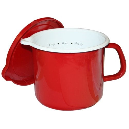 Calypso Basics by Reston Lloyd Enamel on Steel 4-in-One Stockpot, 1.5-Quart, Red