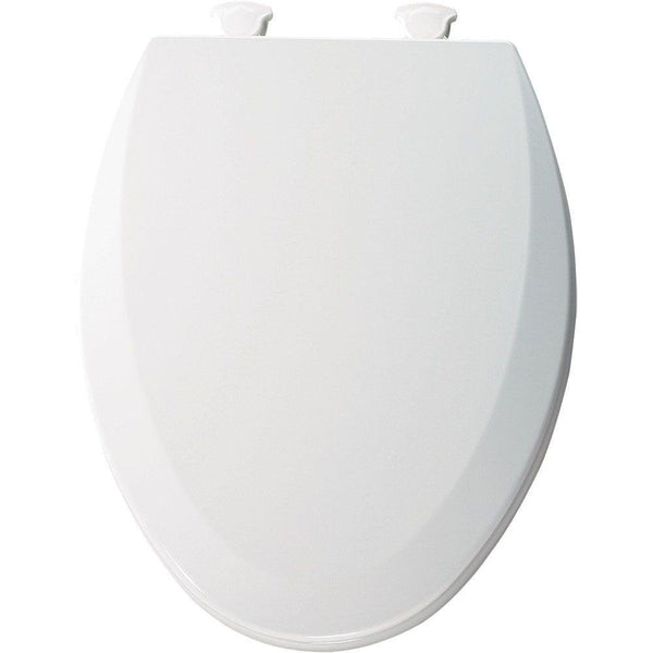 Bemis 1500EC000 Molded Wood Elongated Toilet Seat With Easy Clean and Change Hinge, White