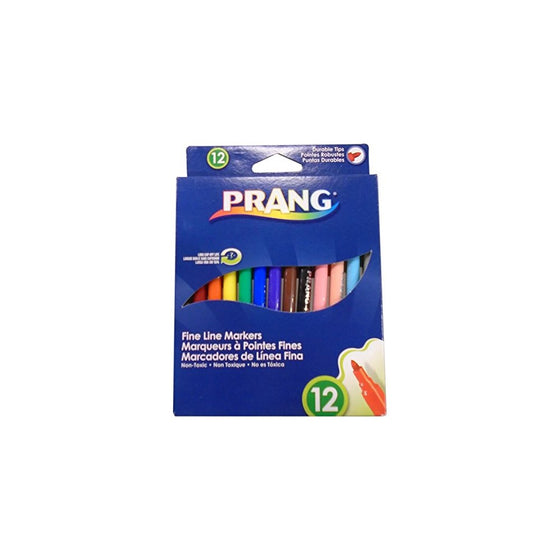 Prang Fine Line Washable Art Markers, 12-Color Set (80714)