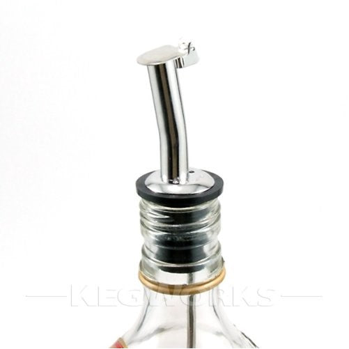 Flip-Top Metal Liquor Bottle Pourer - Set of 6