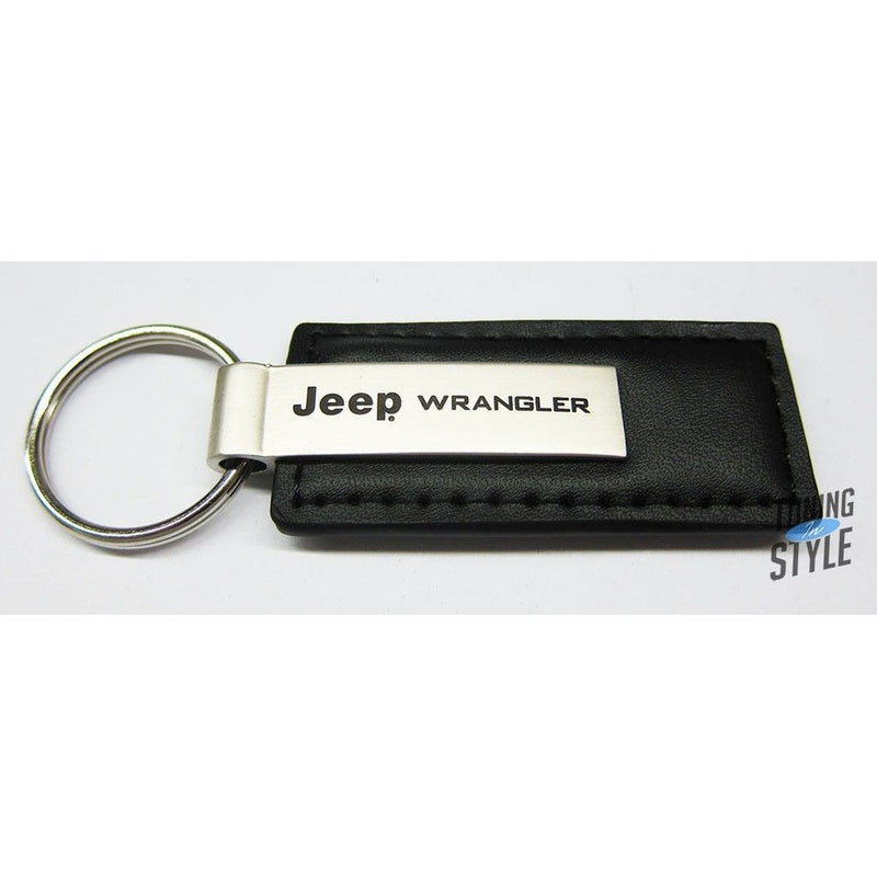 Jeep Wrangler Black Leather Key Chain