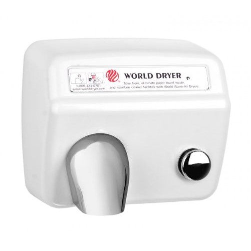 World Dryer DA5-974 Push Button Hand Dryer 115 Volt, Quiet Hand Dryer