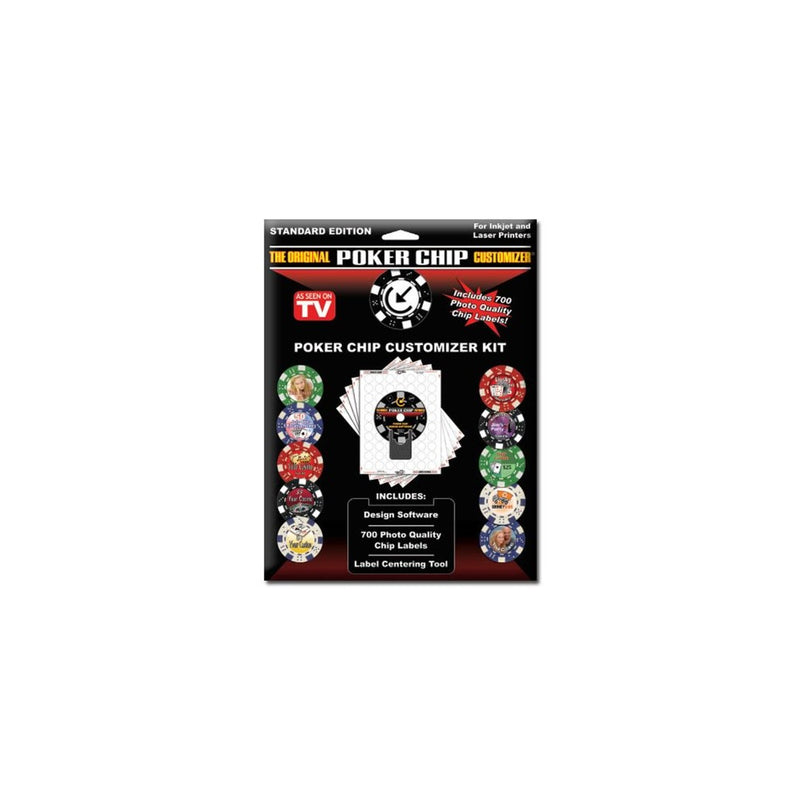Customized Poker Chip Designer Kit. Includes 700 Labels, Software and Placement Tool