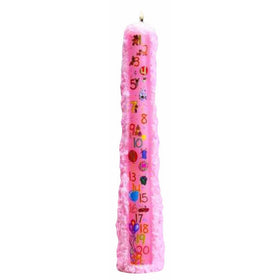 Biedermann & Sons Baby Shower Birthday 1 to 21 Pillar Candle, Pink, 15-Inches Tall