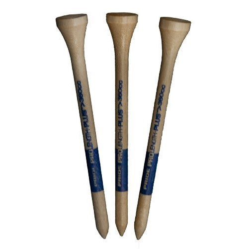 Pride Professional Tee System ProLength Plus Tee, 3-1/4-Inch, 75 Count Bag (Blue on Natural)