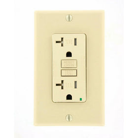 Leviton X7899-I SmartlockPro Slim GFCI Tamper-Resistant Receptacle with LED Indicator, 20-Amp, Ivory