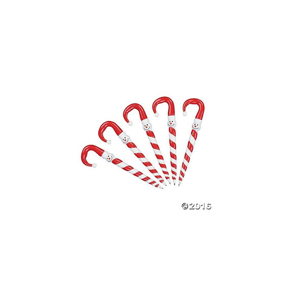 CANDY CANE SNOWMAN PENS (1 DOZEN) - BULK