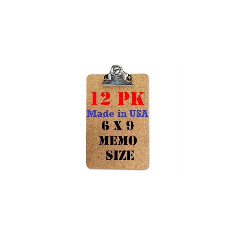 Advantage Hard Board Clipboard with High Capacity Clip, Memo Size 6" x 9" (Pack of 12), Earth Friendly and Made in the USA