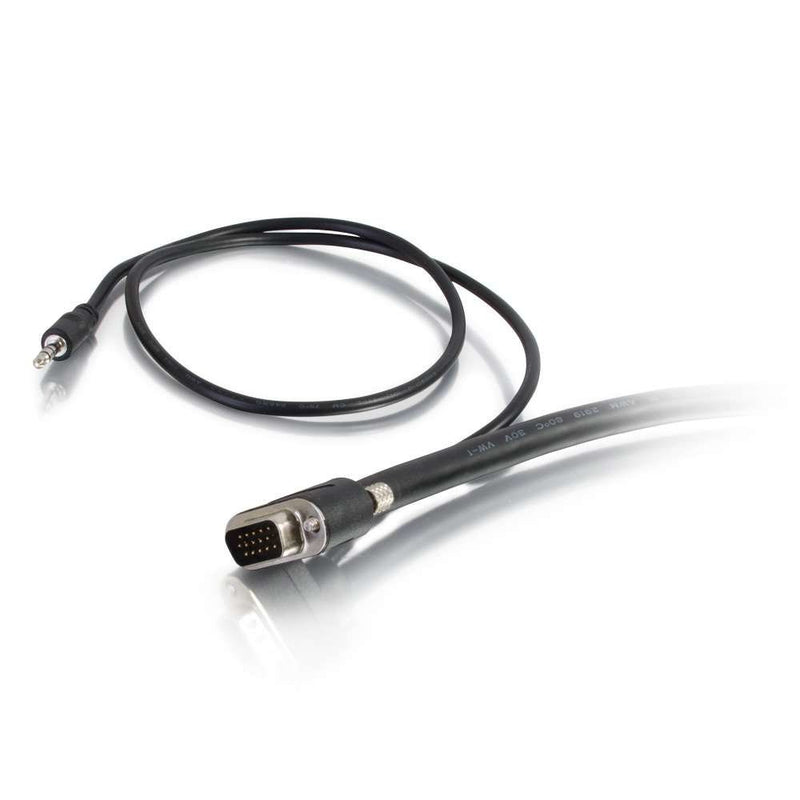 C2G 50225 Select VGA 3.5mm Stereo Audio and Video Cable M/M, In-Wall CMG-Rated, Black (6 Feet, 1.82 Meters)