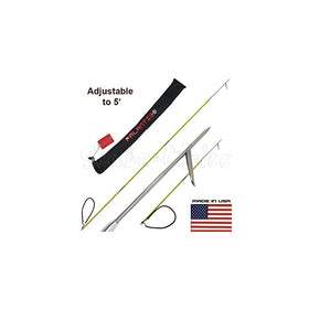 Scuba Choice 7' Travel Spearfishing 3-Piece Pole Spear 1 Prong Single Barb Tip Adjustable to 5' with Bag