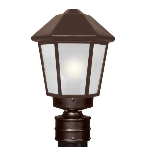 Besa Lighting 327298-POST-FR 1X75W A19 Costaluz 3272 Series Post Mount Lighting Fixture, Bronze Finish