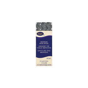 Wrights 1/2 by 2-1/2-Yard Rickrack Quilting Supplies, Medium, Light Gray