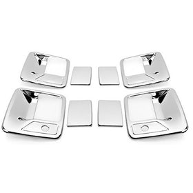 MaxMate Fits 99-13 Ford F250/F350/F450 Super Duty/00-05 Ford Excursion Chrome 4 Doors Handle Cover With Passenger Side Keyhole