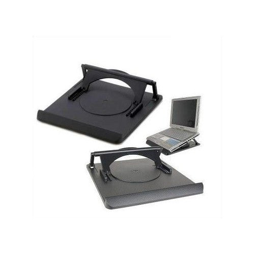 Swivel Laptop Stand - Adjustable Height & Angle Tabletop Laptop Cooling Riser for Notebook Computers Under 15". Portable Ergonomic Rotating Cooler