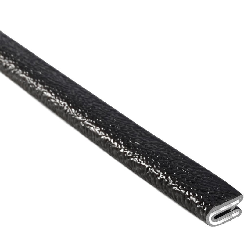 Trim-Lok Edge Trim – Flexible, PVC Plastic Edge Protector for Sharp and Rough Surfaces – Easy Install, Push-On Edge Guard for Cars, Boats, Machinery, and More – Fits 1/16” Edge, 3/8” Leg Length, Single Gripping Finger, 25' Length