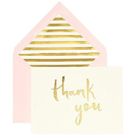 kate spade new york Bridal Note Card Set - Thank You (Gold)