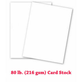 White Card Stock Paper | 8 ½ x 11 Inches | Letter (US) Paper Size | 50 Sheets Per Pack | 80lb Cover Smooth (216gsm)