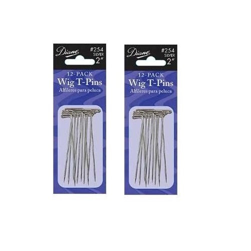 Diane Wig T-pins2, 24 pins, Easy to insert and Remove from Wig Head, T-Pins, 2" long, Keeps Wig in Place on Head when Styling Wig