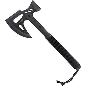 MTECH USA MT-AXE14 Camping Axe, Black Stainless Steel, Cord-Wrapped Handle, 17.5-Inch Overall
