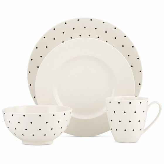 kate spade new york Larabee Dot Cream Stoneware 4-Piece Place Setting