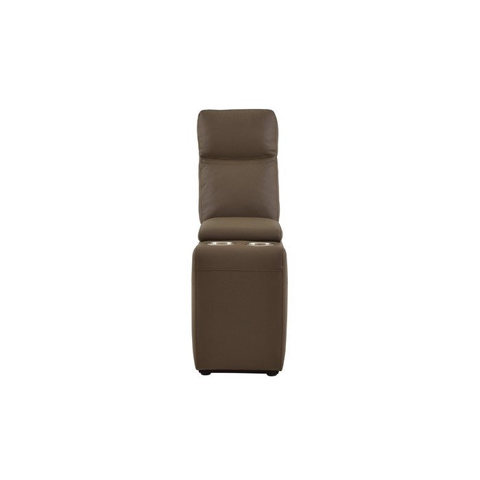 Bonded Leather Upholstered Console, Brown