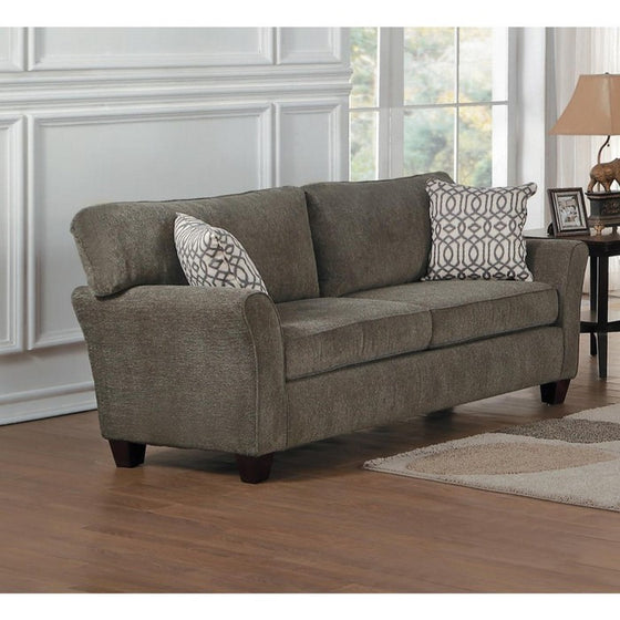 Contemporary Style Fabric Upholstered Loveseat, Gray