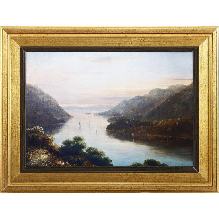 Rectangular River Wall Art With Wooden Frame, Multicolor
