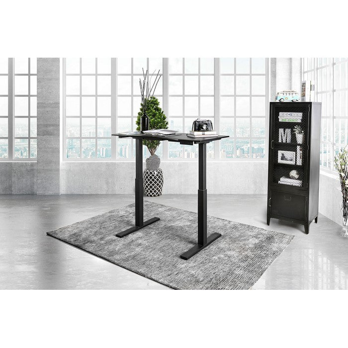 Minimalist Metallic Desk With Height Adjustable Function, Small, Black