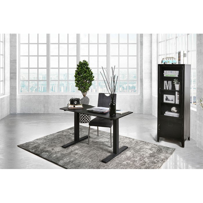 Minimalist Metallic Desk With Height Adjustable Function, Small, Black