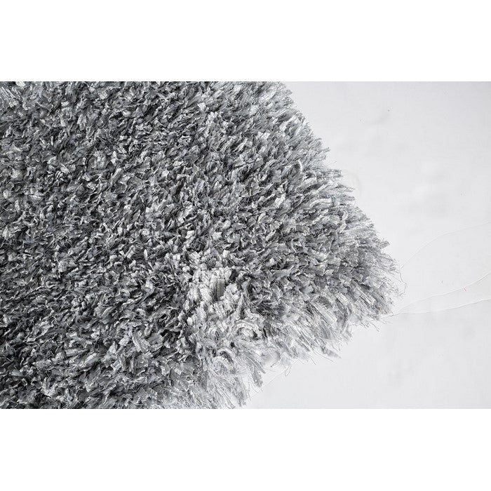 Contemporary Style Polyester Area Rug With cotton Backing, Gray