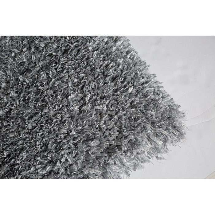 Contemporary Style Polyester Area Rug With cotton Backing, Gray