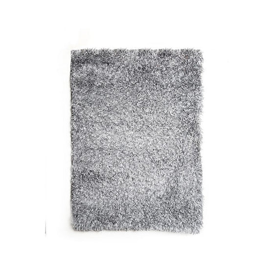 Contemporary Style Polyester Area Rug With cotton Backing, Gray