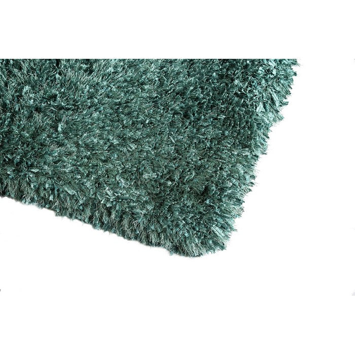 Contemporary Style Polyester Area Rug With cotton Backing, Green
