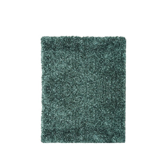 Contemporary Style Polyester Area Rug With cotton Backing, Green