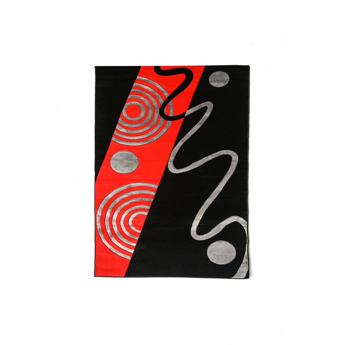 Contemporary Style Polyester Area Rug With cotton Backing, Multicolor