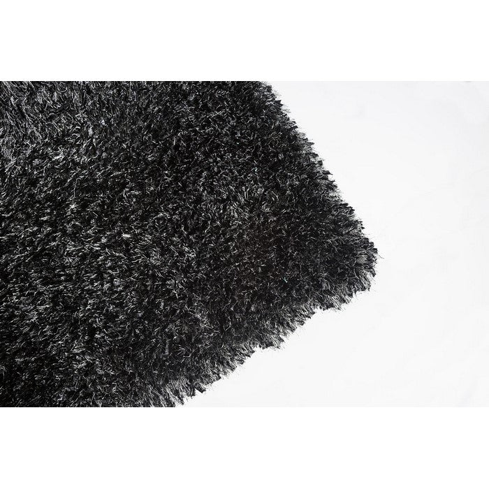 Modern Style Polyester Area Rug With Cotton Backing, Dark Charcoal Gray