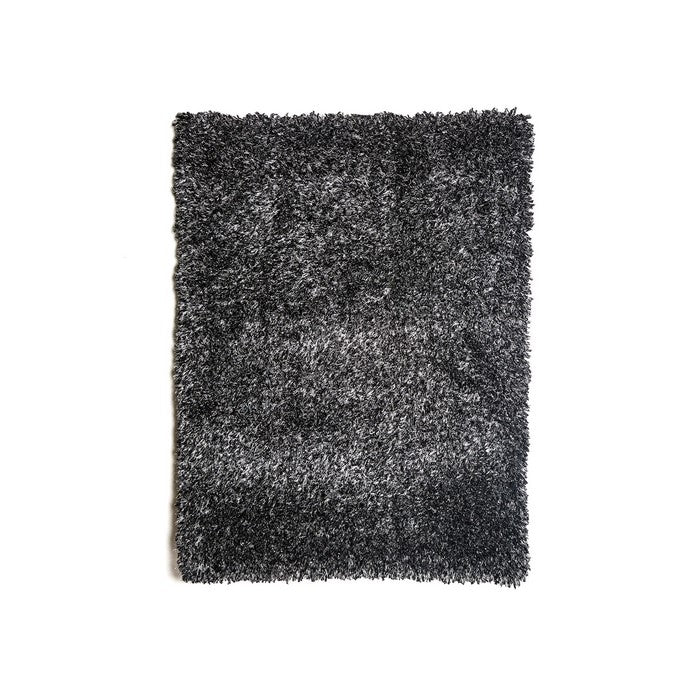 Modern Style Polyester Area Rug With Cotton Backing, Dark Charcoal Gray