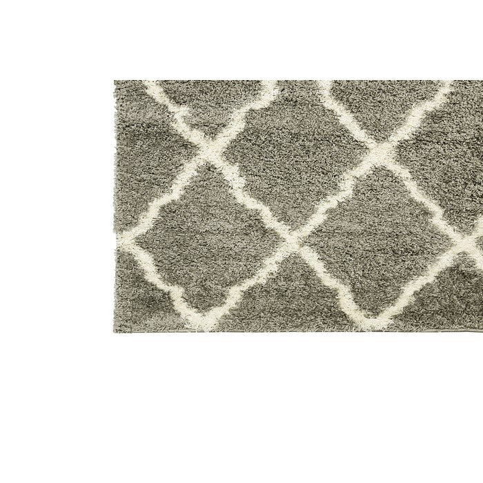 Patterned Area Rug In Polypropylene-frieze & Jute Mesh Backing, Gray