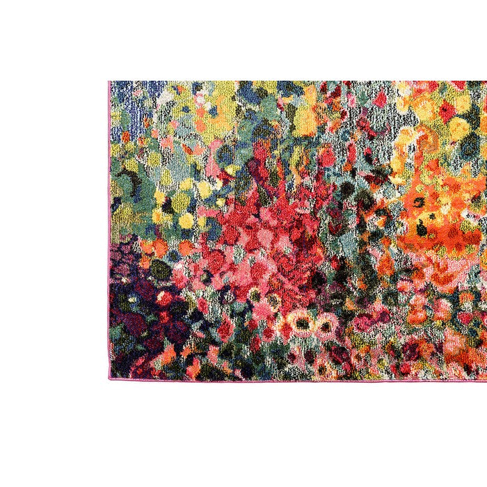 Polypropylene Area Rug With Jute Mesh Backing, Multicolor