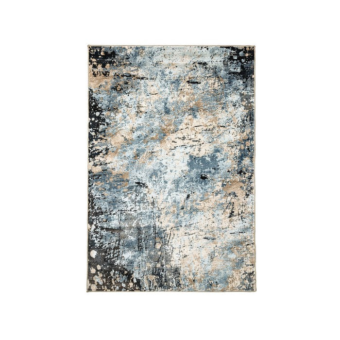Earthy Area Rug In Polyester With Jute Mesh Backing, Small, Multicolor