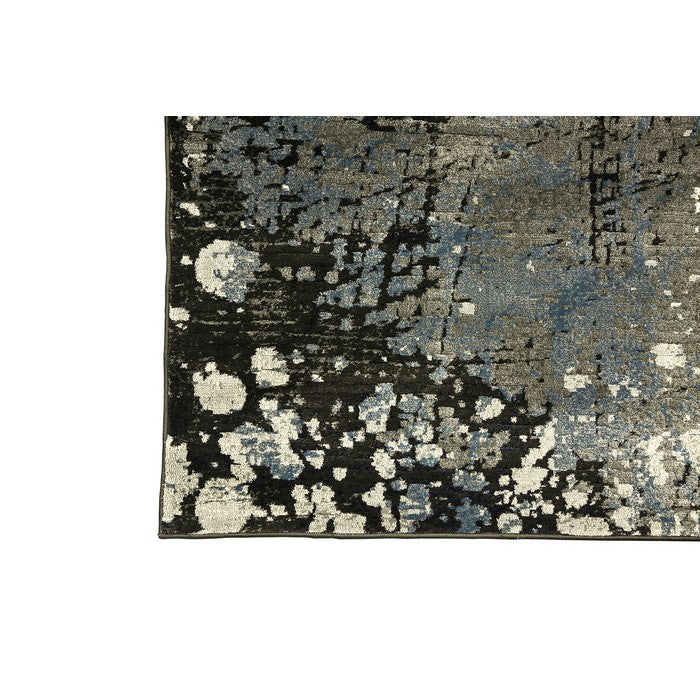 Distressed Polyester Area Rug With Jute Mesh Backing, Small, Multicolor