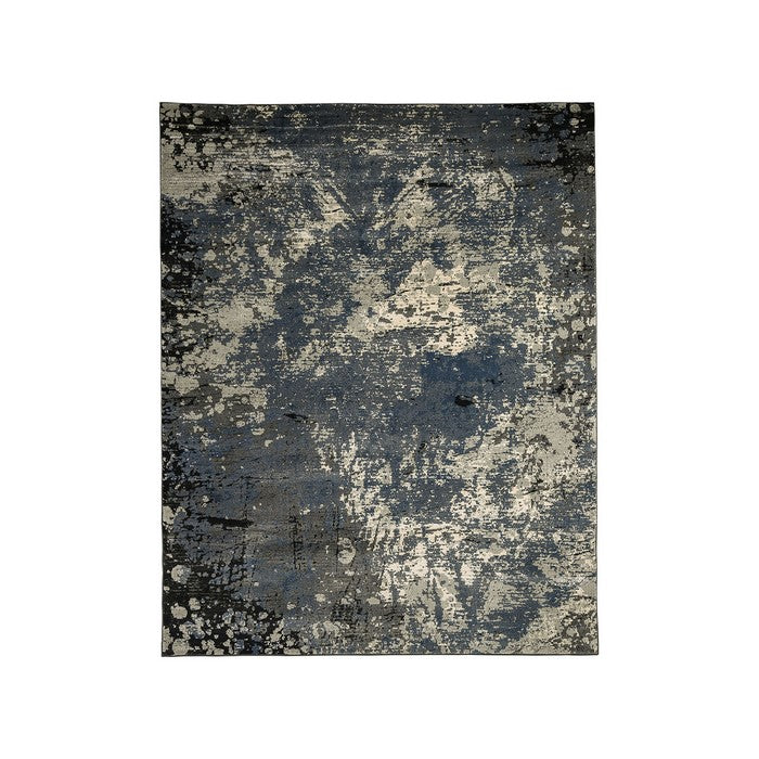 Distressed Polyester Area Rug With Jute Mesh Backing, Small, Multicolor