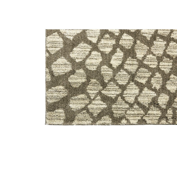 Contemporary Area Rug In Recycled Polyester & Latex Backing, Beige & Gray