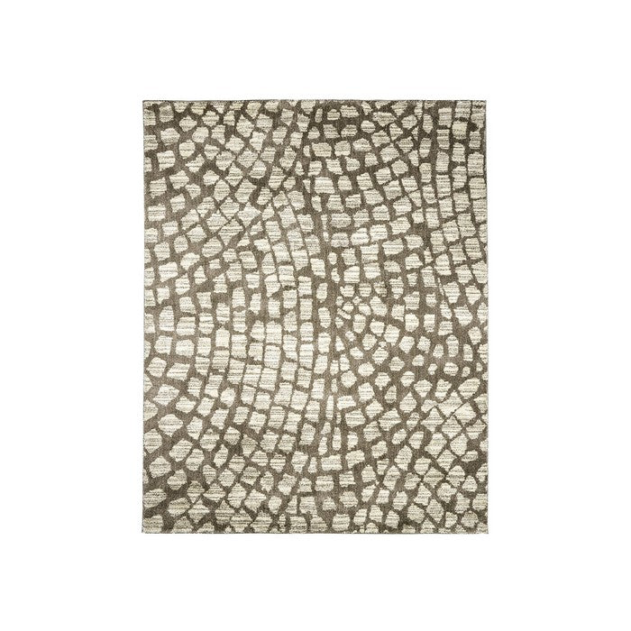 Contemporary Area Rug In Recycled Polyester & Latex Backing, Beige & Gray