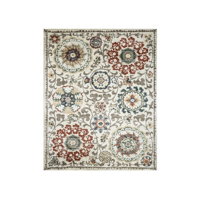 Classic Area Rug In Recycled Polyester & Latex Backing, Multicolor