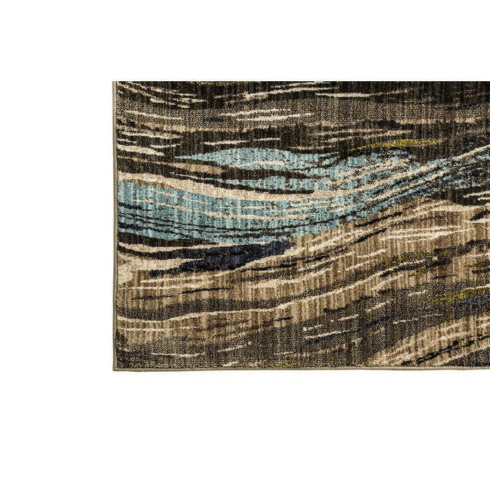Designer Area Rug In Recycled Polyester & Latex Backing, Multicolor