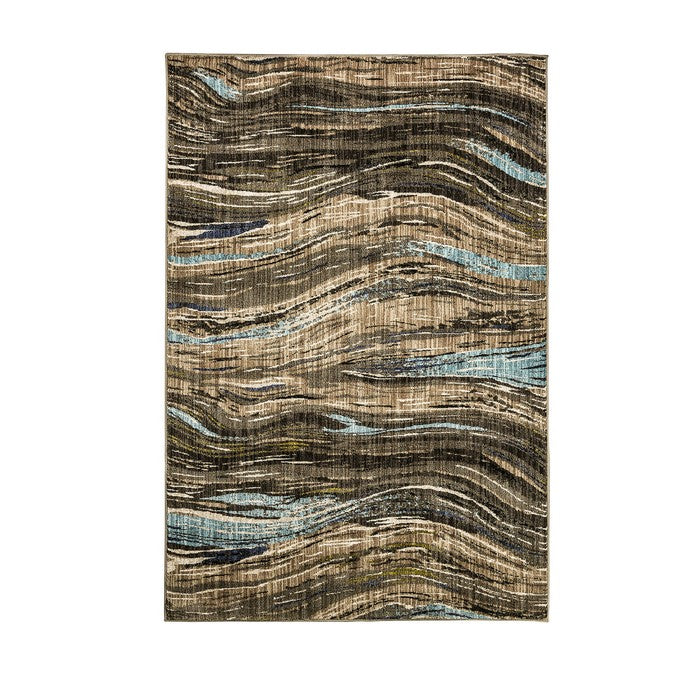 Designer Area Rug In Recycled Polyester & Latex Backing, Multicolor